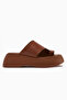 Carol Genuine Leather Tan Flip-Flops Women's Slippers - 2
