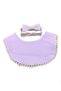 -Sophia Set of Baby Bib and Ribbon Headband - Lavander