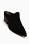 Lamai Genuine Leather Black Closed-Front Heeled Women's Slippers