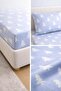 طقم ملاءات سرير مطاطية 100% قطن مقاس متوسط ​​120x200 سم TakeMe A.Mavi - 4
