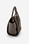 Women's Hand Knitted Charm Zipper Closure Handbag Refone Brown Straw - 5