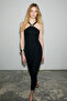 Iessia Women's Soft and Flexible Fabric Bodycon Black Dress with Buckle Detail