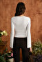 Lier women's soft and flexible fabric wide sleeve fitted white blouse - 5