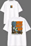 Nature Doesnt Design White Oversize T-Shirt with Front and Back Print