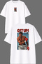 Get up Box Design Front and Back Printed White Oversize T-Shirt