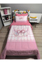 Quilted Ribbon Bow 4-Piece Set (100% Cotton 100X200 with Elastic Sheets) Single Bedspread Set - 2