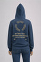 Women's Thinky Printed Sweatshirt 100% Cotton - Navy - 4