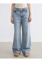 Blue Stone Wideleg Women's Jean Trousers from Güli̇s Gi̇yi̇m - 2