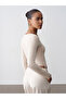 32122 Boat Neck Cashmere Blend Ultra Light Modal Blouse-Beige Melange - 3