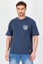 Men Crew Neck Short Sleeve Graphic Print T-Shirt, Wash Blue