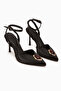 Laura Black Buckle Ankle Strap Women's Heeled Shoes - 3