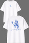 Bedouin Design in the Desert Front and Back Printed White Oversize T-Shirt