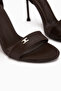 Jamila Brown Ankle Strap Thin Heeled Women's Shoes - 5