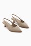 Gina Beige Short Heeled Women's Shoes - 5