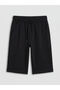 Black Basic Boy's Shorts with Elastic Waist