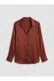 Brown Satin Women's Shirt