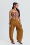 Comfortable Cut, Gathered Cuffs, Women's High Waist Trousers - 2