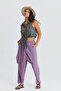 Double Breasted Front Detail Elastic Waist Loose Trousers - 5