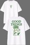 Good Things Design Front and Back Printed White Oversize T-Shirt