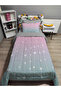 Quilted Hearts Patterned 4-Piece (100% Cotton 100X200 with Elastic Sheets) Single Bedspread Set - 2