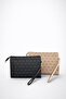 Women's 2-Piece Monogram Patterned Clutch Bag and Wallet Set