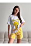 طقم بيجامة نسائي أصفر مطبوع من Tweety – ملابس منزلية مريحة من القطن - 6