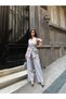 Women's Gray Belted Vest Suit - 3