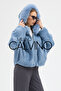 Fur Hooded Coat Alcantara Fabric - 4