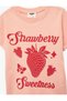 Girl's Strawberry Printed Short Sleeve Crew Neck Cotton T-Shirt - 3