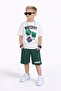 Boy's Short Sleeve Shorts Set 116961 Green - 3