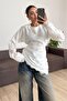 Women's Satin Asymmetrical Guipure Detailed Blouse