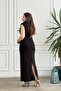 Padded Long Dress with Gathered Detail - 6