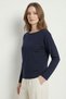 Black Boat Neck Blouse with Stone Detail 8364