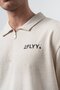 Men's 2Flyy Written Half Zipper Regular Fit T-Shirt Shorts Set Beige - 5