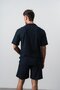Men's 242 Embroidered Regular Fit T-Shirt Shorts Set Navy Blue - 4