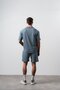 Men's 2Flyy Written Half Zipper Regular Fit T-Shirt Shorts Set Petrol - 3