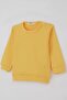 Baby Boy Pajama Set with Shoulder Patches, Rib Stripes, 4 Months-1 Year, Yellow - 6