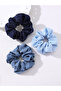 Pack of 3 - Blue Hair Scrunchie - 3