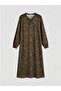 Lcw Gracenavy Blue Tie Collar Patterned Dress - 3