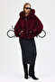 Fur Hooded Coat Burgundy - 2