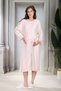 New Season Powder Woven Short Sleeve 100% Cotton Stylish Maternity Pajamas Nightgown Set with Breastfeeding Features - 5