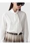 Giyçık Storeden Brown Patterned Pleated Skirt with Belt at the Waist - 5