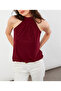Women's Burgundy Halter Neck Blouse App1273 - 3