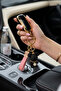 Black Stone Teddy Bear Patterned Strap Keychain Bag Compatible Luxury Design - 2