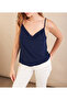 Women's Navy Blue Degaje Collar Blouse App1286-90 - 3