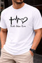 Men's Oversize T-Shirt Fai̇th Printed 100% Cotton T-Shirt Comfortable Fit