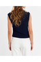 Women's Navy Blue Button Detailed Gathered Blouse App1205-1 - 6