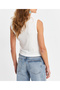 Women's Ecru Gathered Sleeveless Blouse App1205-90 - 7
