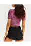 Women's Fuchsia Half Fisherman Leopard Pattern Blouse App1208 - 4