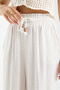 Women's Linen-Look Elastic Waist Lace-Up Comfortable Cut Summer Loose Trousers - 7